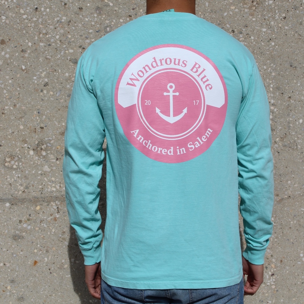 Long Sleeve Anchor Graphic Pocket T-Shirt